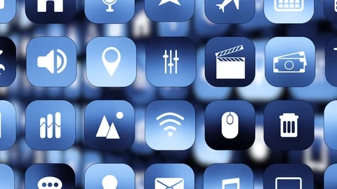 App Icons Software Application Digital Technology Background Vídeo Stock 102604844
