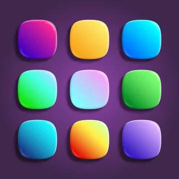 App icons superellipse, glossy vector backgrounds collection. 3D squircle イラスト素材