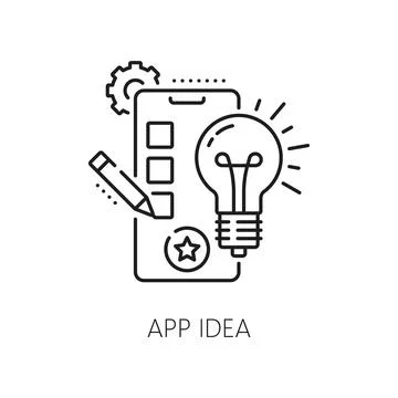 App idea, web app develop and optimization icon Stock Illustration