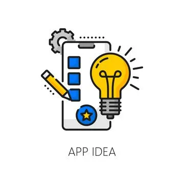 App idea for web application software development Stock Illustration