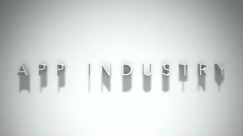 App industry 3D title animation white text on a white background Stock Footage 299757910