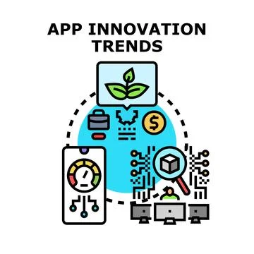 App innovation trends creating digital growth strategies Stock Illustration