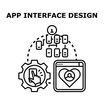 App interface design creating user experience process Ilustración de archivo