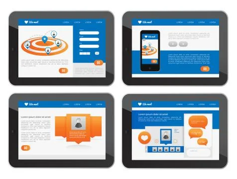 App interface on tablet screen Stock Illustration