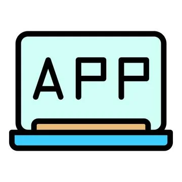 App laptop icon vector flat Illustrazione stock