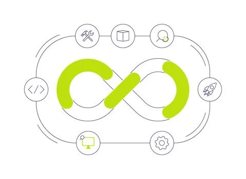 App life cycle abstract concept vector illustration. 库存插图