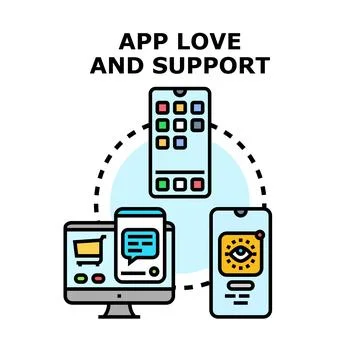 App love and support concept vector illustration Stock Illustration