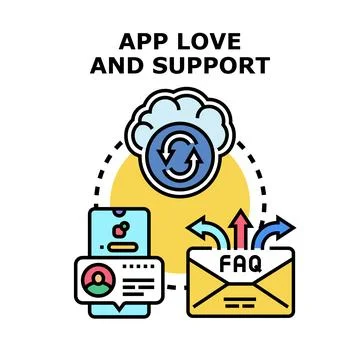 App love and support concept vector illustration Stock Illustration