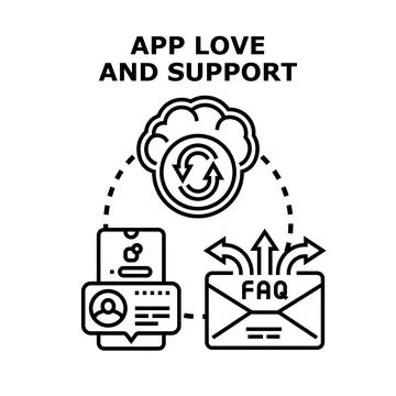 App love and support concept vector illustration Stock Illustration