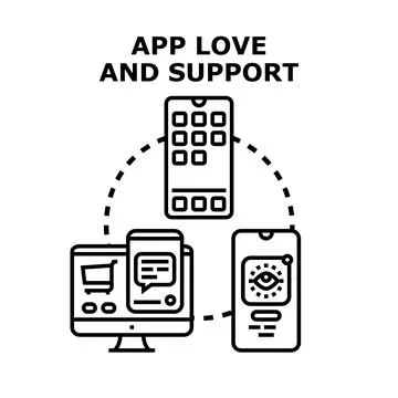 App love and support concept vector illustration Stock Illustration