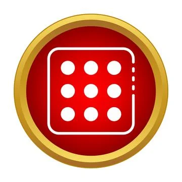 App menu button icon symbol in red circle 스톡 일러스트