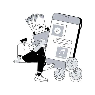 App monetization abstract concept vector illustration. Stock Illustration