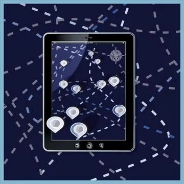 App Navigation in modern flat screen gadget Stock Illustration