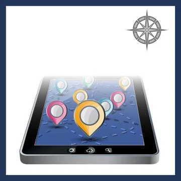 App Navigation in modern flat screen gadget Illustrazione stock