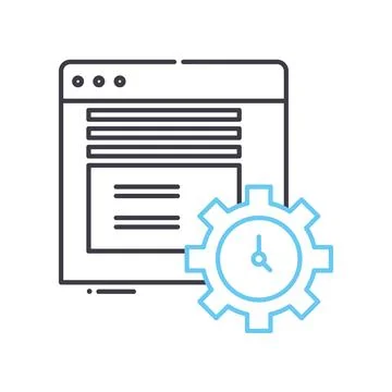 App optimization line icon, outline symbol, vector illustration, concept sign Illustrazione stock