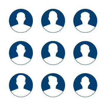 App or profile user icon set. Set of men avatar template. User icons collecti Stock Illustration