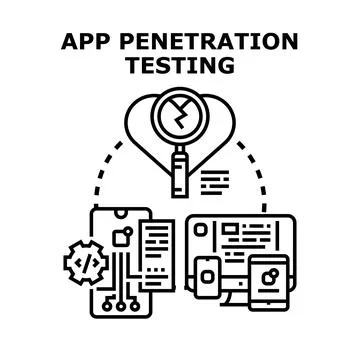 App penetration testing identifying security vulnerabilities concept イラスト素材