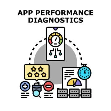 App performance diagnostics and optimization process managing 스톡 일러스트