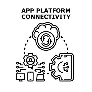 App platform connectivity syncing data storage devices Stock-Illustration