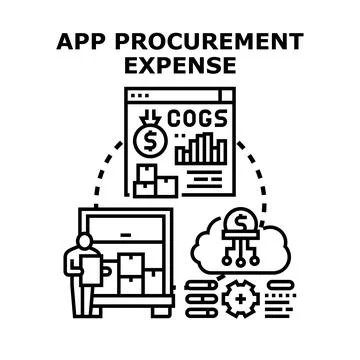 App procurement expense managing supply chain logistics Stock Illustration
