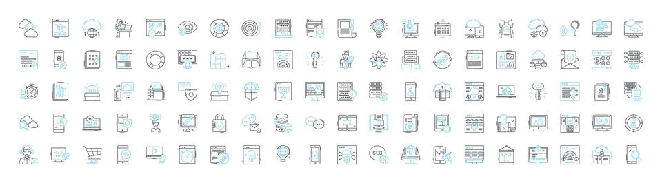 App programming vector line icons set. App, Programming, Coding, Development Stock-Illustration