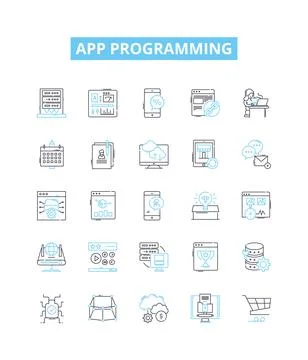 App programming vector line icons set. App, Programming, Coding, Development Stock-Illustration