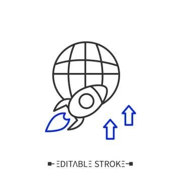 App publication line icon. Editable illustration 스톡 일러스트