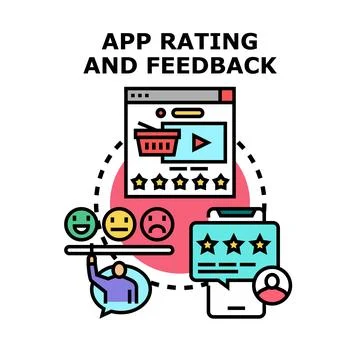 App rating and client feedback vector concept 스톡 일러스트