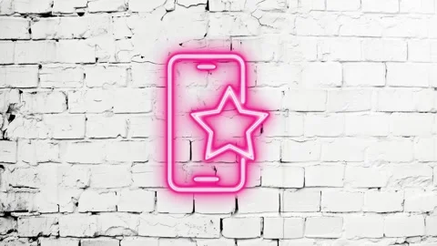 App review and user feedback neon animation Flicking Icons Neon Stock Footage 277077758