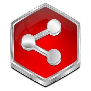 App sechseckig 3d Share 3d rot Stock Illustration
