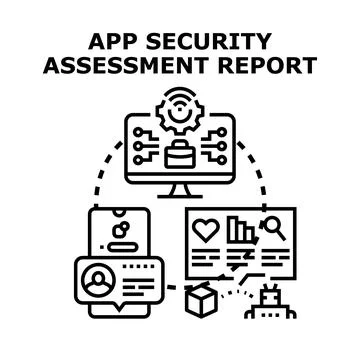 App security assessment report process and concept 스톡 일러스트