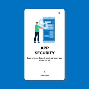 App Security Protect Personal Information Vector Stock Illustration