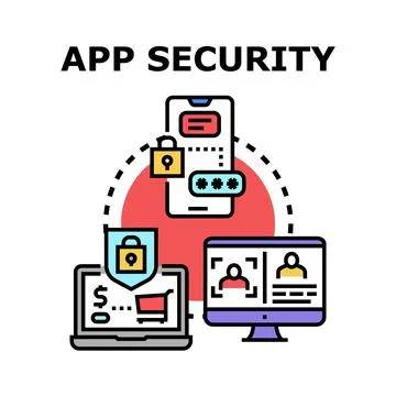 App security protecting digital data and online privacy Stock Illustration