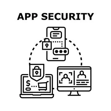 App security protecting digital data and online privacy Stock Illustration
