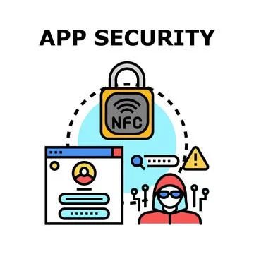 App security protecting online data and digital privacy Stock-Illustration