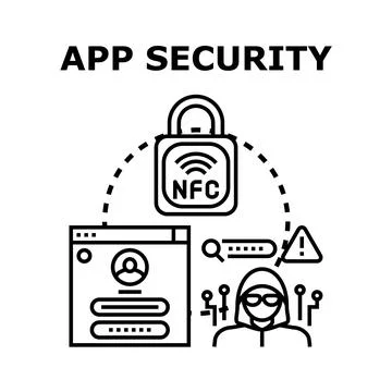 App security protecting online data and digital privacy Stock Illustration