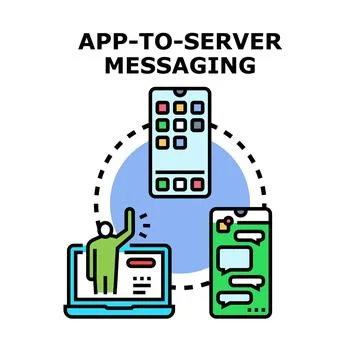 App to server messaging concept and data exchange Stock Illustration