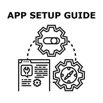 App setup guide working with application configuration and options イラスト素材