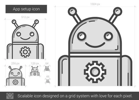 App setup line icon イラスト素材