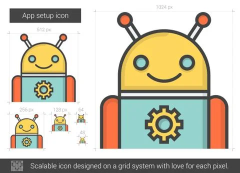App setup line icon イラスト素材