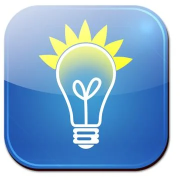 App sign light bulb glowing Stock Illustration