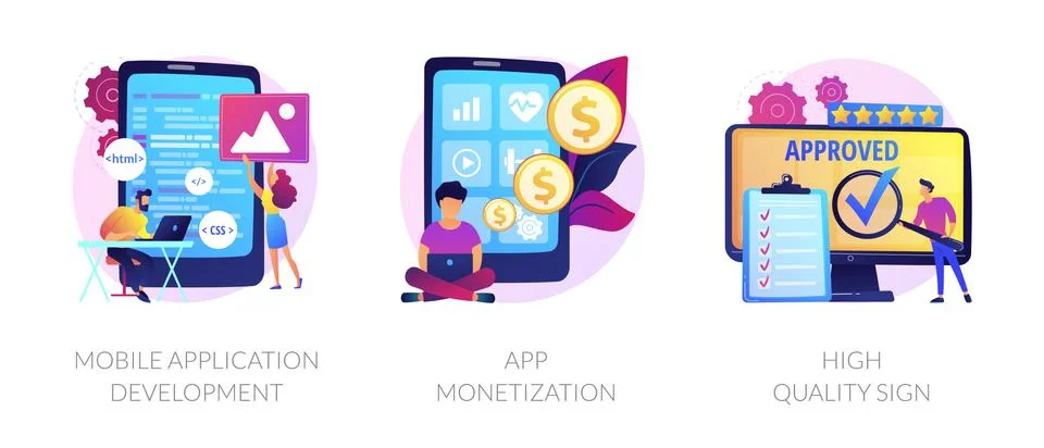 App software development vector concept metaphors. Stock Illustration