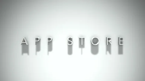 App store 3D title animation with shadows on a white background Stock Footage 297514676