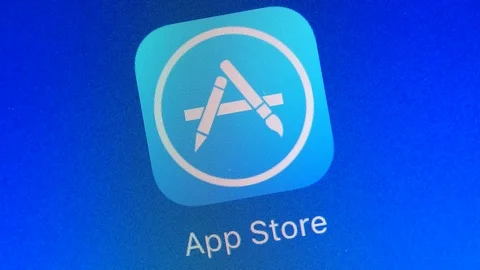 App Store App Icon Launching On Smartphone Screen Stock Footage 77577610
