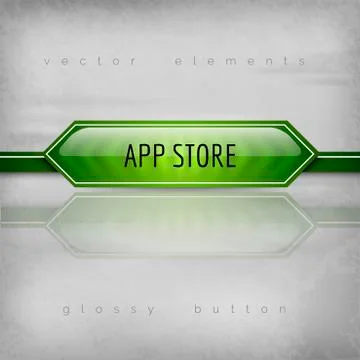 App Store Buttons - Modern plastic buttons with sharp corners. Illustrazione stock