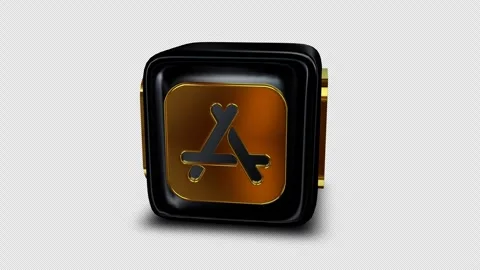 App Store Logo Icon Cube, Alpha Channel, Looped, Exclusive Stock Footage 302098466