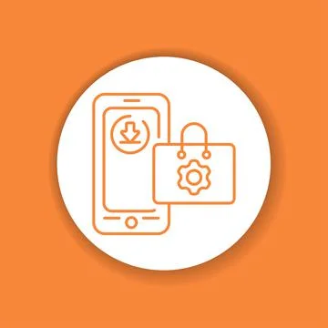 App store mobile application in smartphone color glyph icon. Stock Illustration