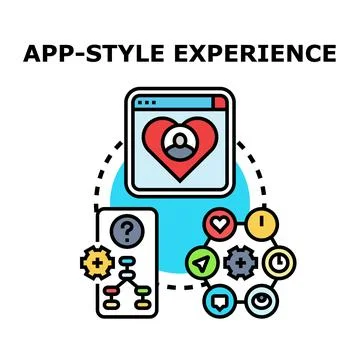 App style experience delivering digital content to users 库存插图