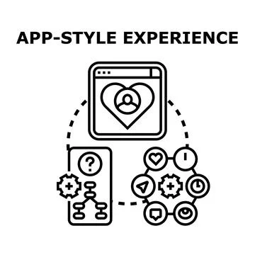 App style experience delivering digital content to users Stock Illustration