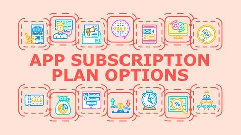 App subscription plan options banner icon vector illustration Stock Illustration